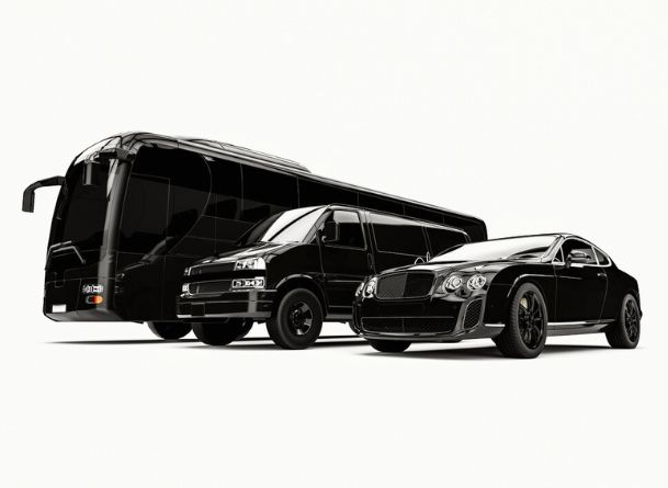 Luxury car and Bus
