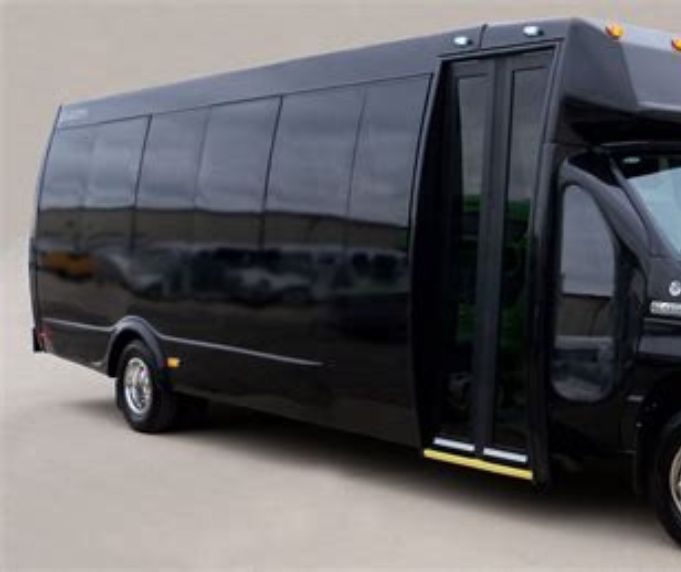 Black tinted window party bus